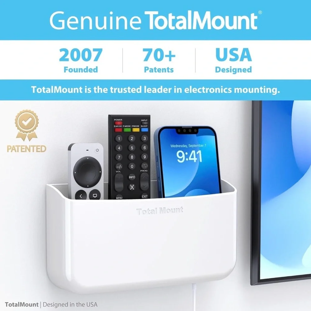 Totalmount Hole-Free Remote Holder – Eliminates Need to Drill Holes in Your Wall